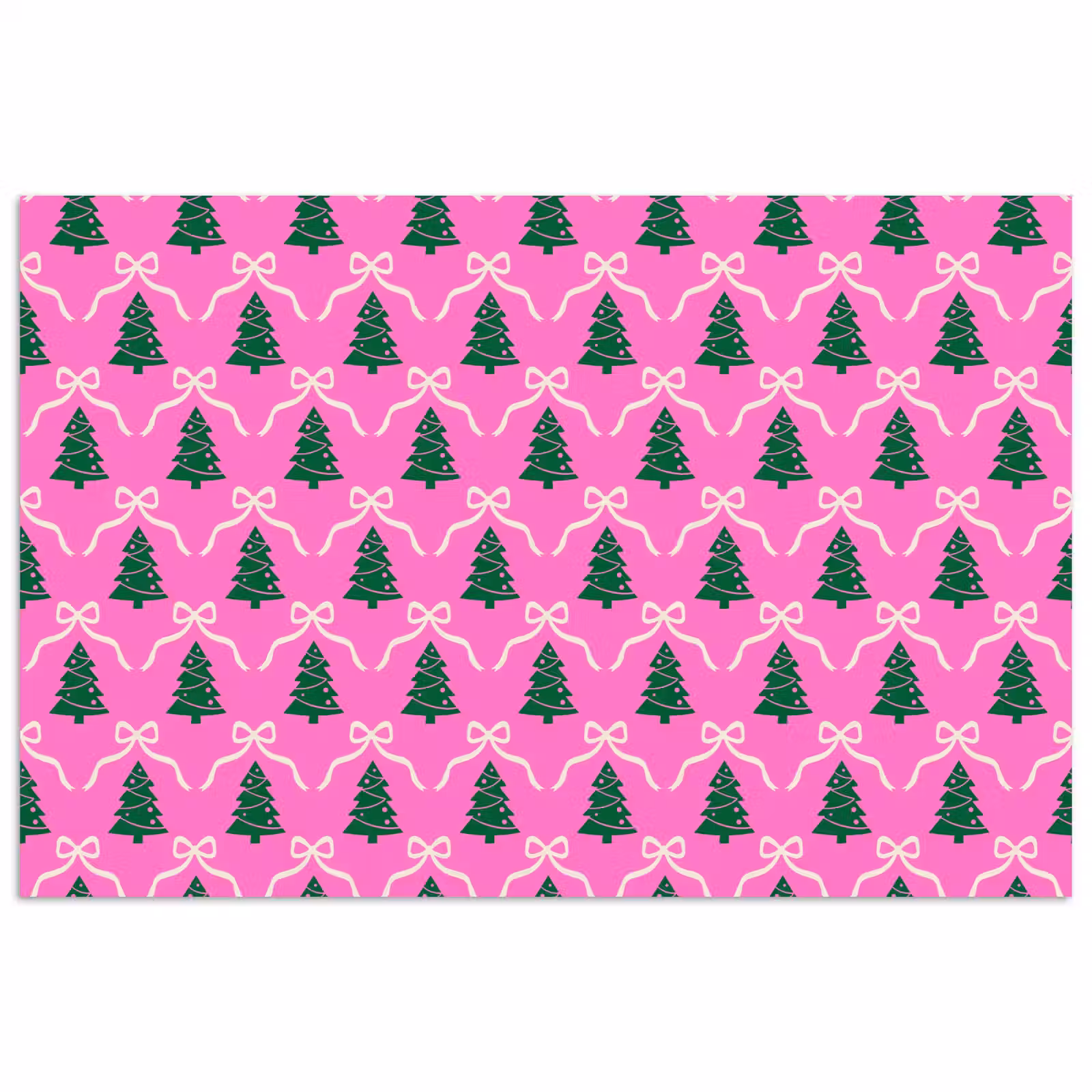 Poster - Kerst - Roze - Wit - Strik — 1