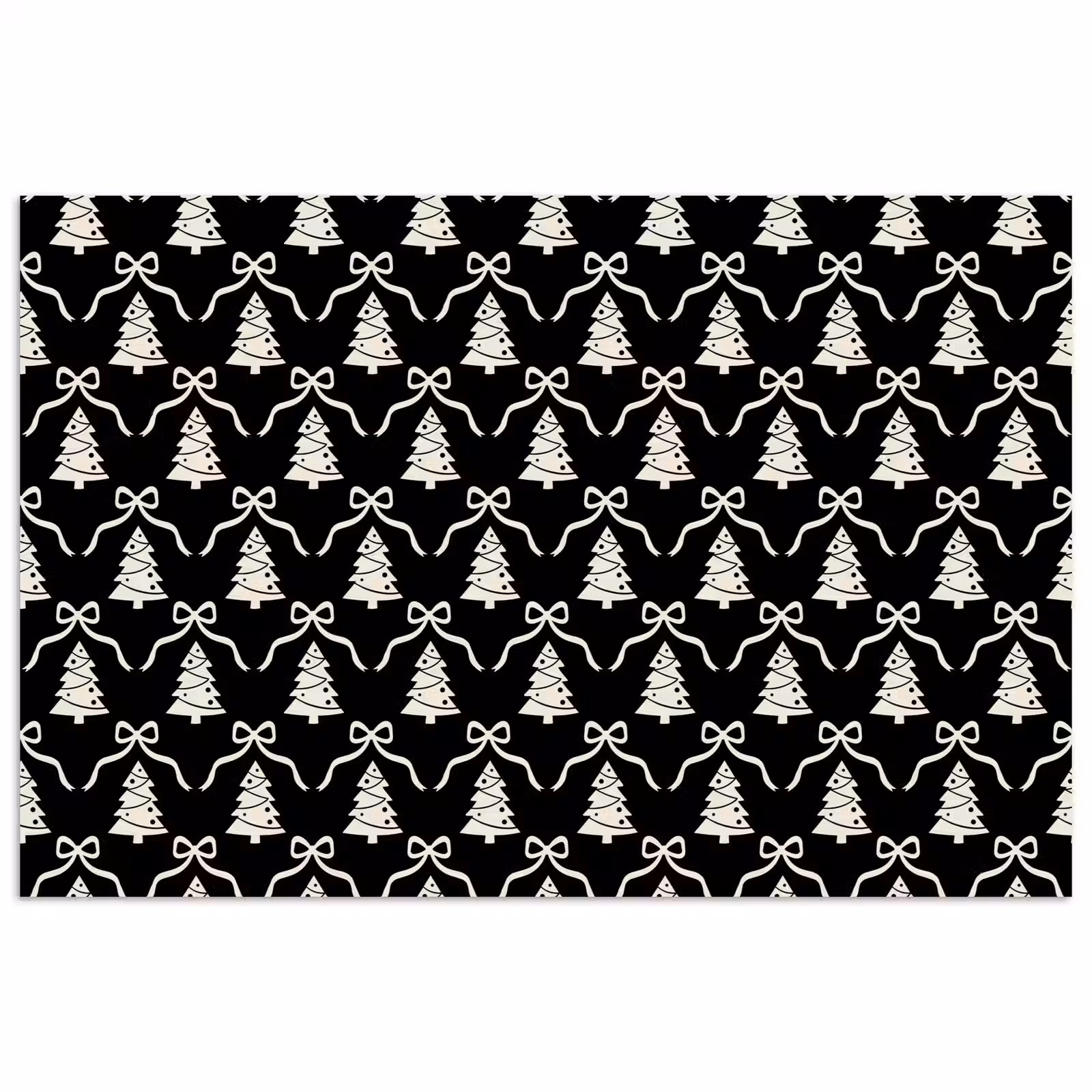 Poster - Strik - Wit - Zwart - Kerst — 1