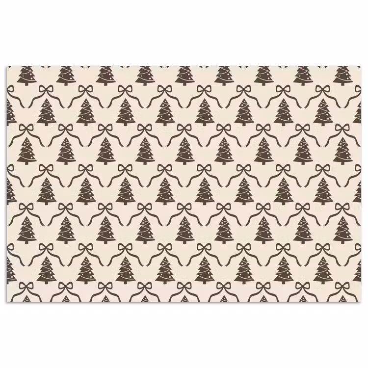 Poster - Kerst - Taupe - Crème - Strik — 1