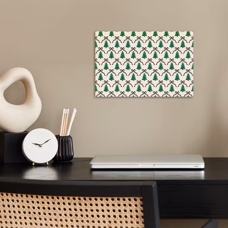 Poster - Kerst - Wit - Zwart - Strik — 2