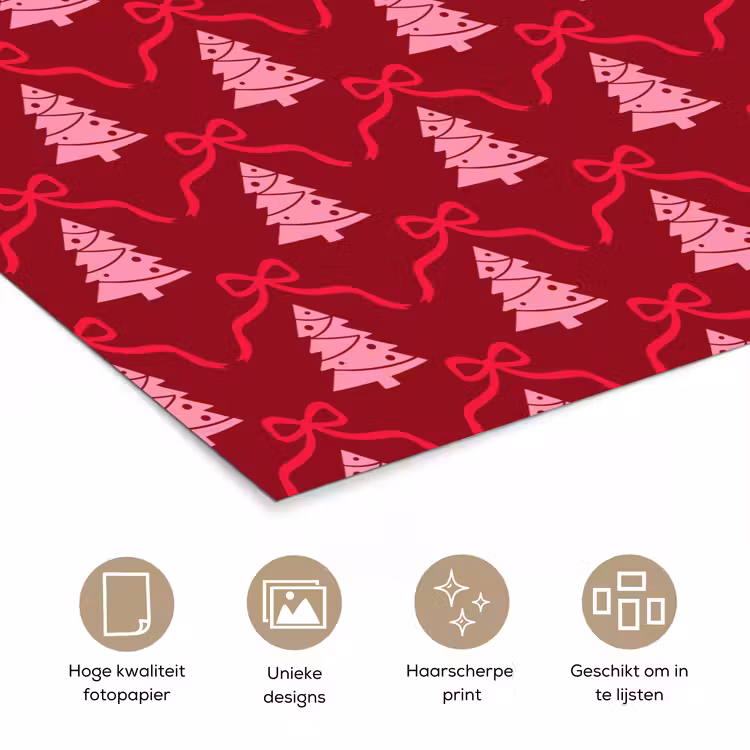 Poster - Strik - Rood - Roze - Kerst — 5