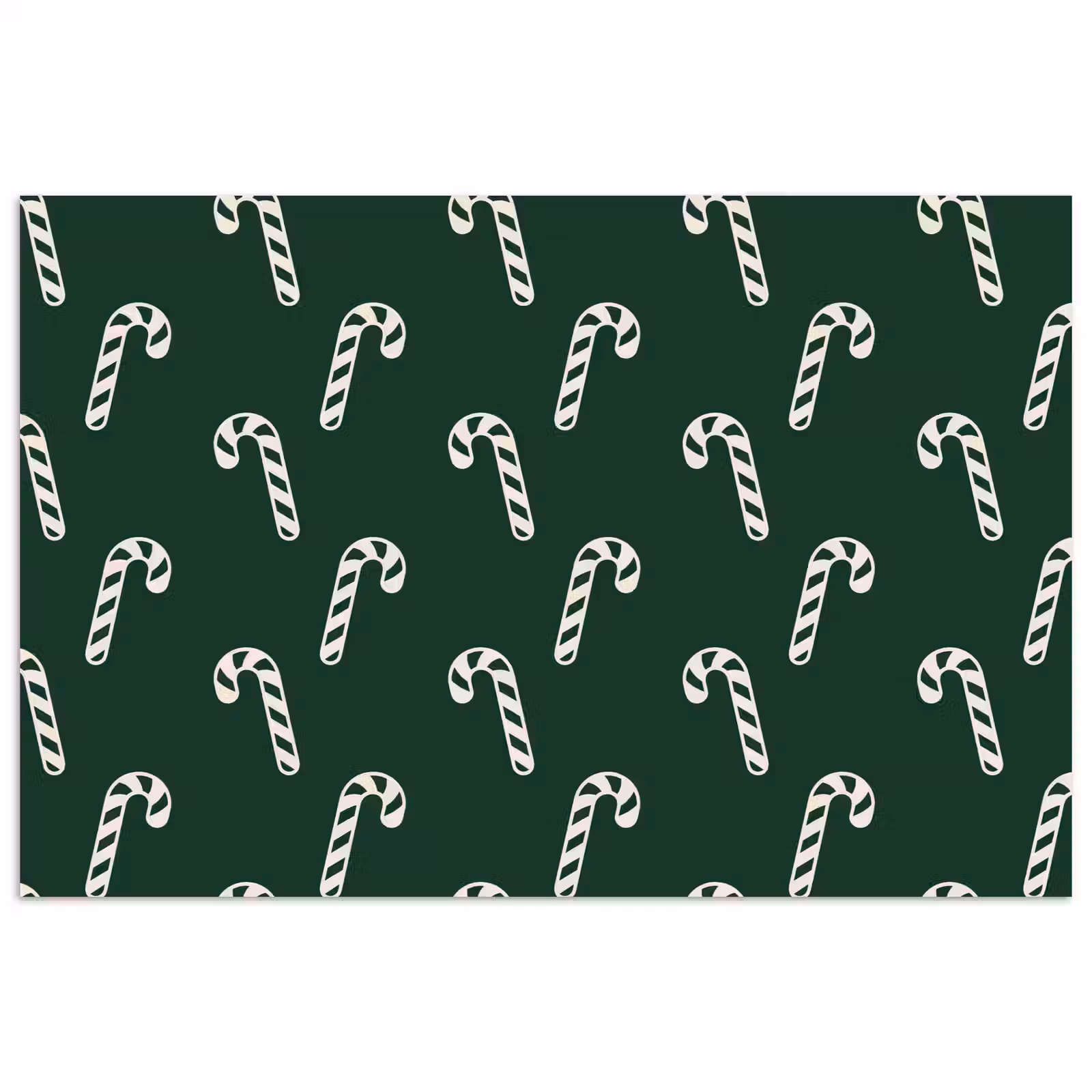 Poster - Kerst - Groen - Wit - Zuurstok — 1