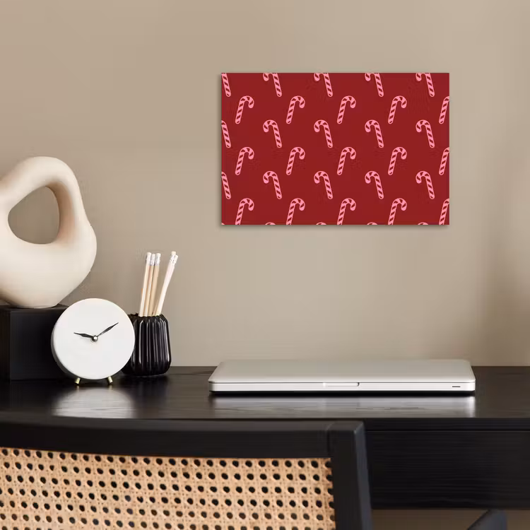 Poster - Kerst - Burgundy - Roze - Zuurstok — 2