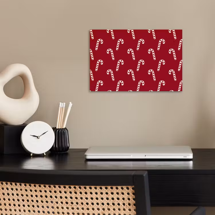 Poster - Kerst - Rood - Wit - Zuurstok — 2
