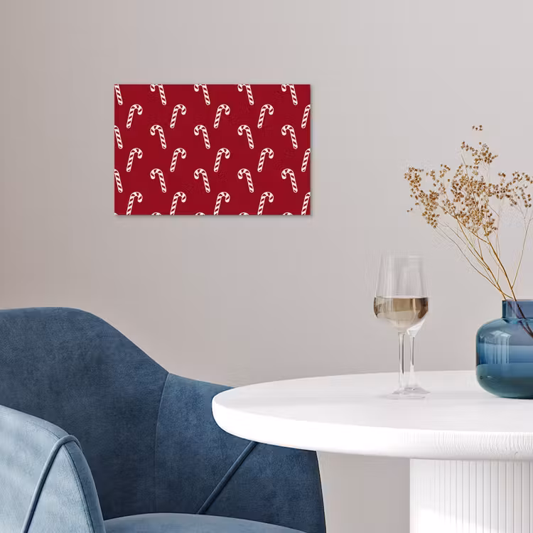 Poster - Kerst - Rood - Wit - Zuurstok — 4