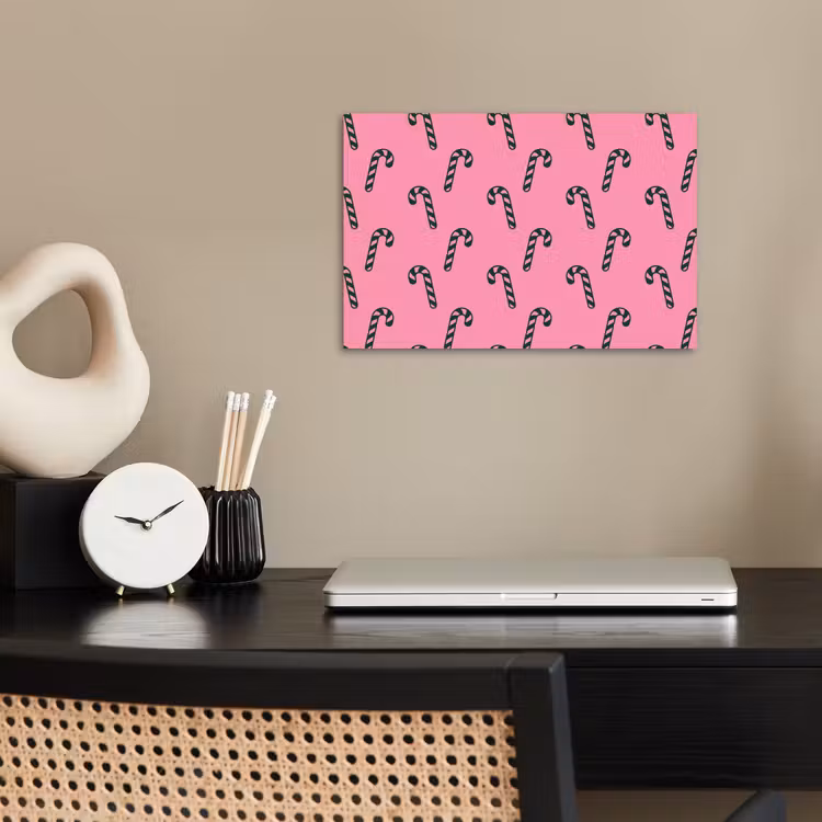 Poster - Kerst - Roze - Groen - Zuurstok — 2