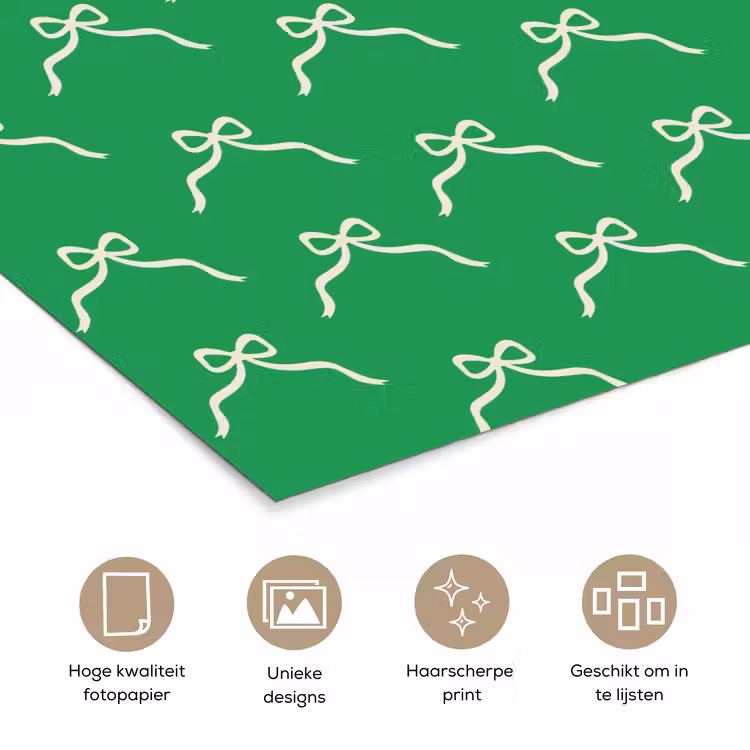 Poster - Strik - Kerst - Groen - Wit — 5