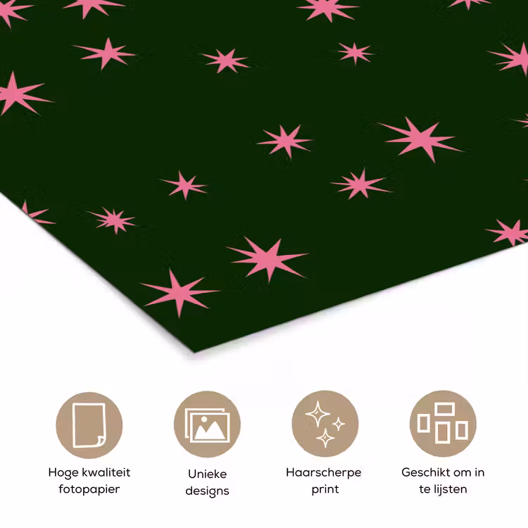 Poster - Ster - Roze - Groen - Kerst — 5