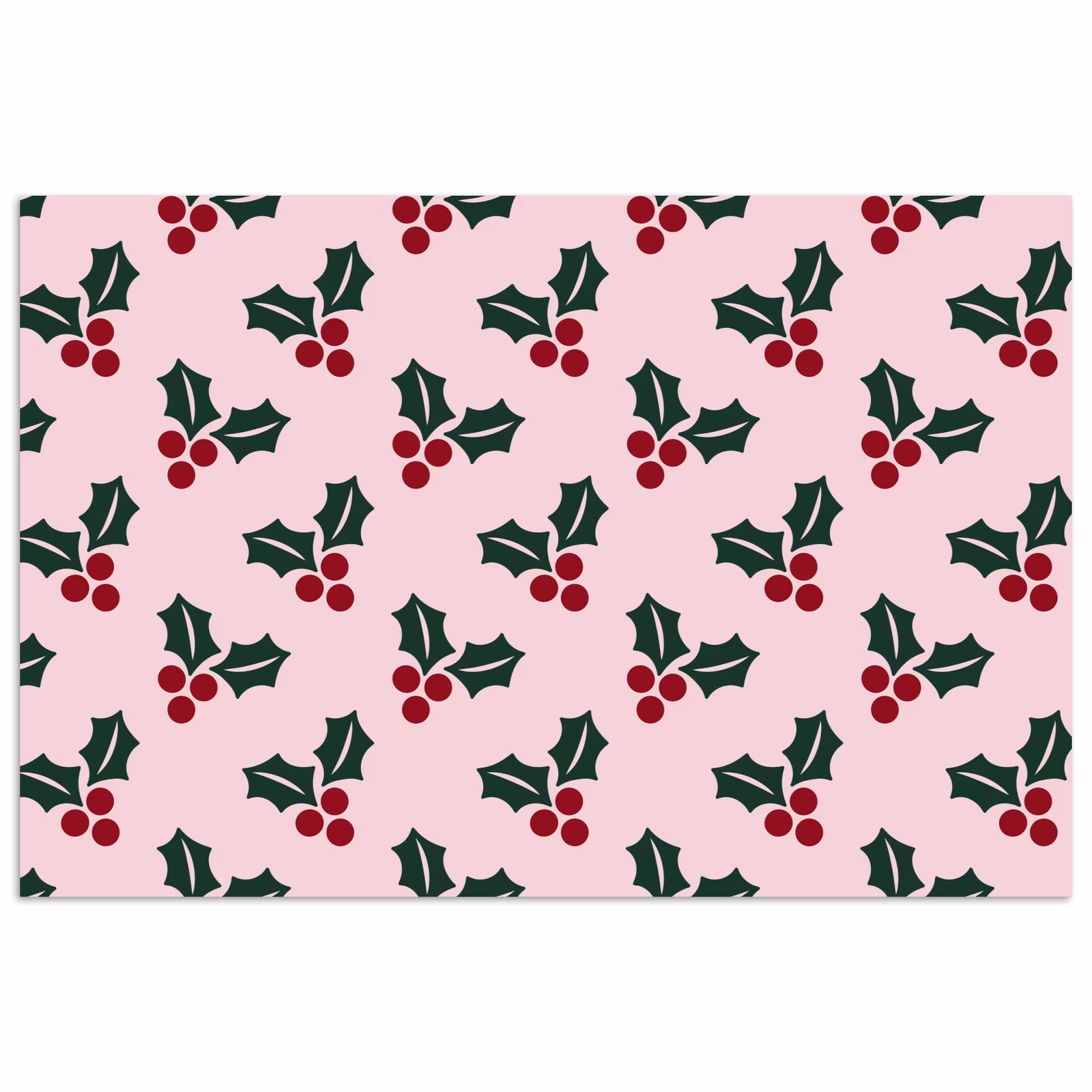 Poster - Kerst - Hulst - Groen - Roze — 1