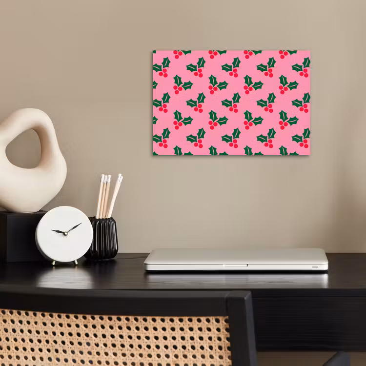 Poster - Hulst - Kerst - Roze — 2