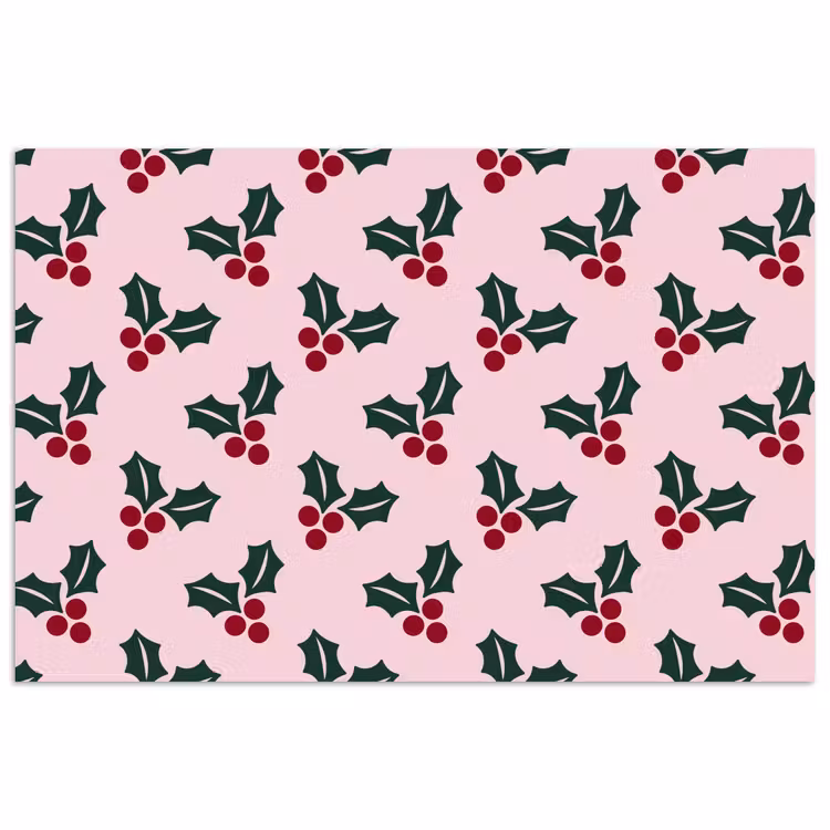 Poster - Kerst - Hulst - Groen - Roze — 1