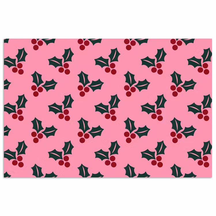 Poster - Roze - Kerst - Hulst — 1