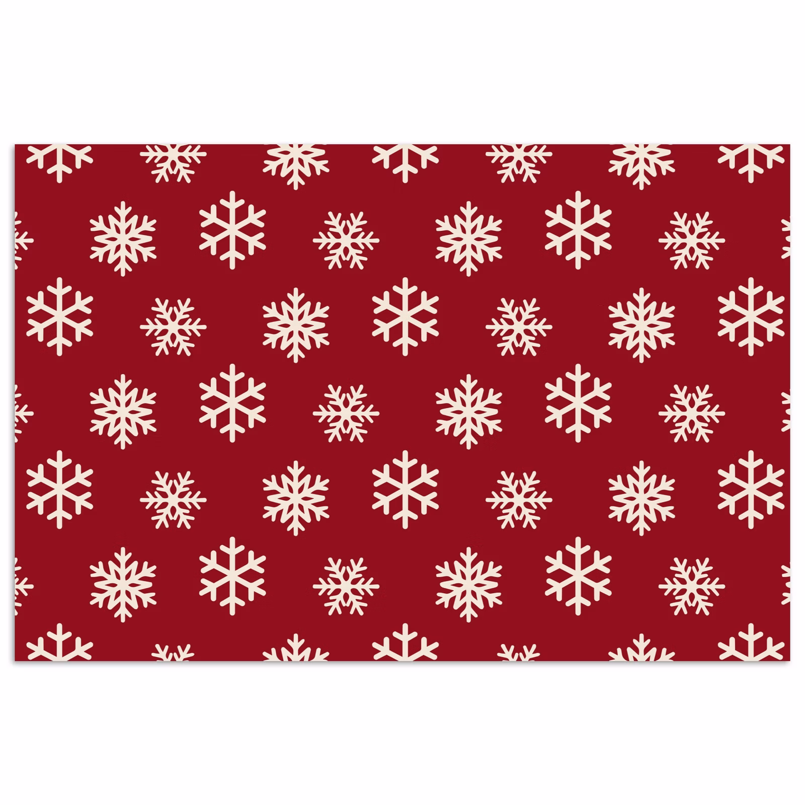 Poster - Sneeuwvlok - Rood - Wit - Kerst — 1