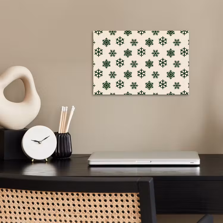 Poster - Sneeuwvlok - Crème - Groen - Kerst — 2