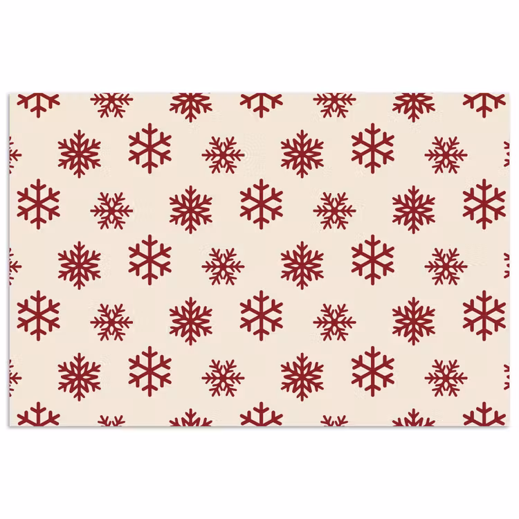 Poster - Sneeuwvlok - Crème - Rood — 1
