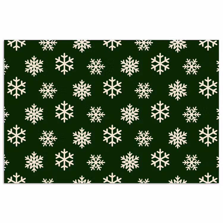 Poster - Sneeuwvlok - Groen - Wit - Kerst — 1