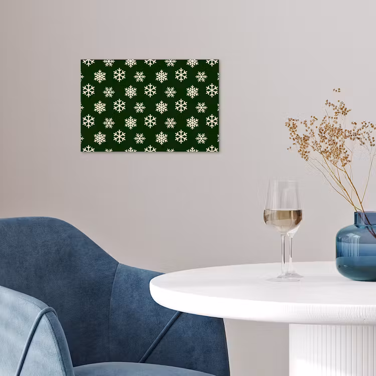 Poster - Sneeuwvlok - Groen - Wit - Kerst — 4