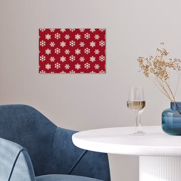 Poster - Sneeuwvlok - Rood - Wit - Kerst — 4