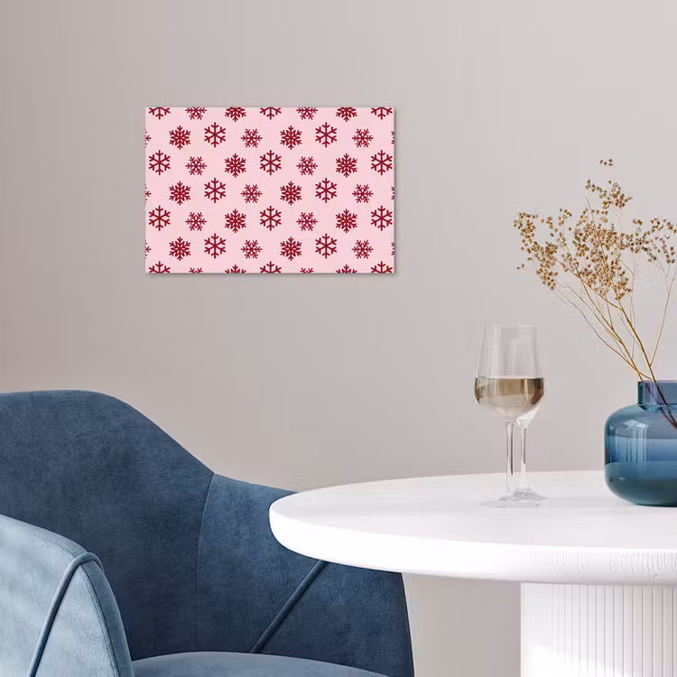 Poster - Sneeuwvlok - Roze - Rood - Kerst — 4