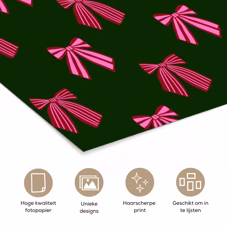 Poster - Strikken - Kerst - Roze - Groen — 5