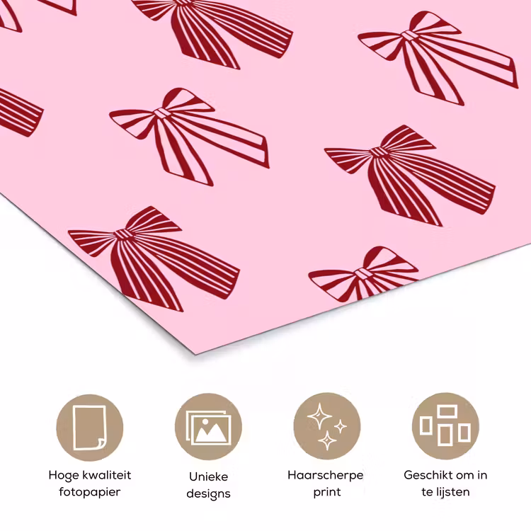 Poster - Strikken - Kerst - Roze - Burgundy — 5