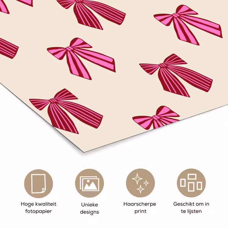 Poster - Strikken - Kerst - Roze - Crème — 5