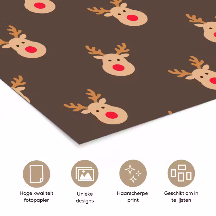 Poster - Kerst - Rendieren - Bruin — 5