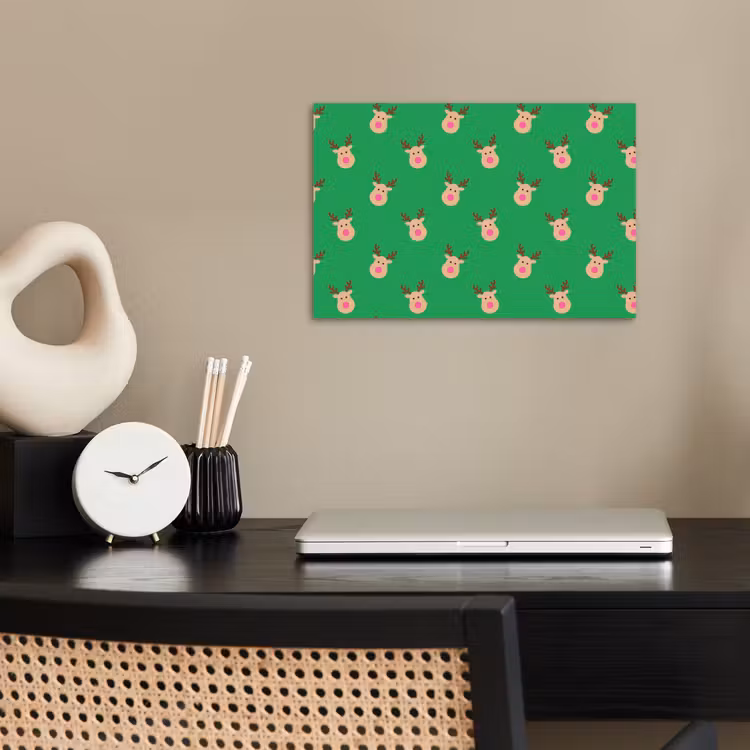 Poster - Rendieren - Kerst - Neon - Groen — 2