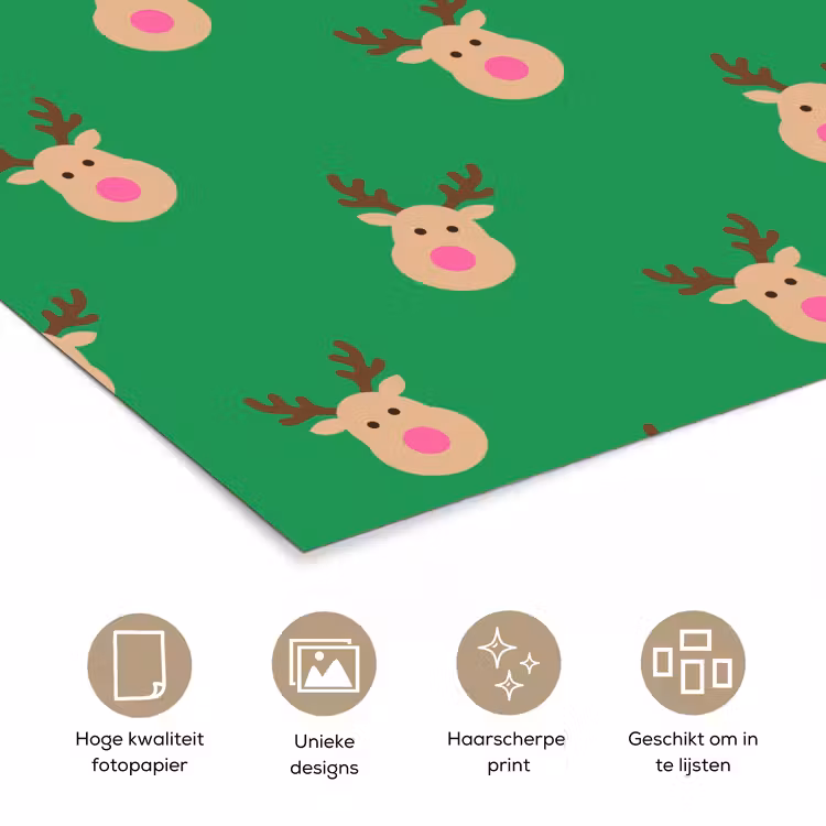Poster - Rendieren - Kerst - Neon - Groen — 5