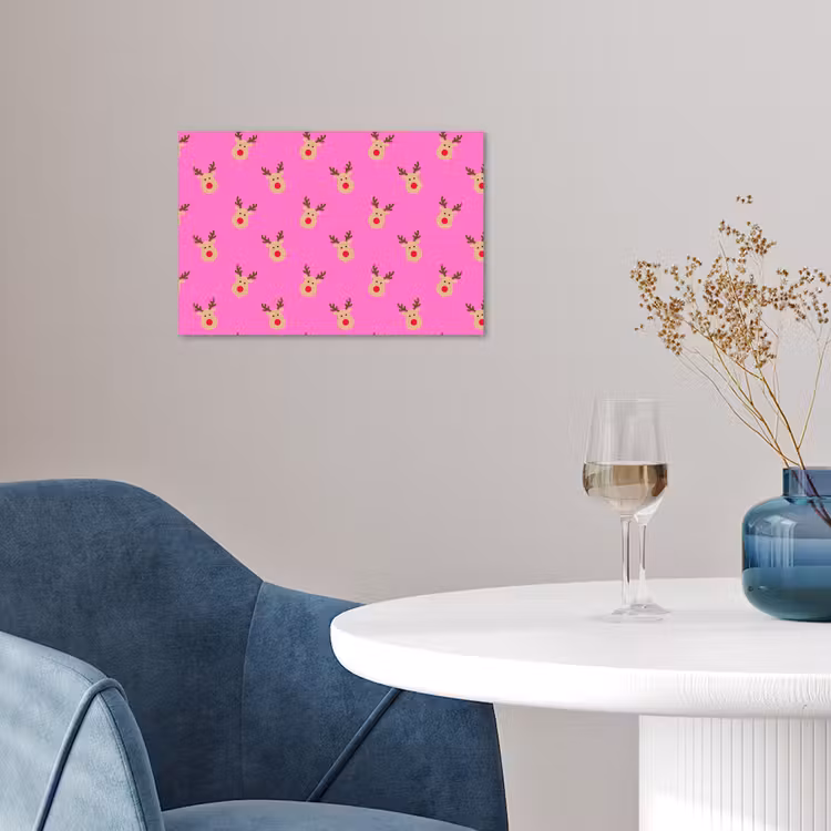 Poster - Rendieren - Kerst - Neon - Roze — 4