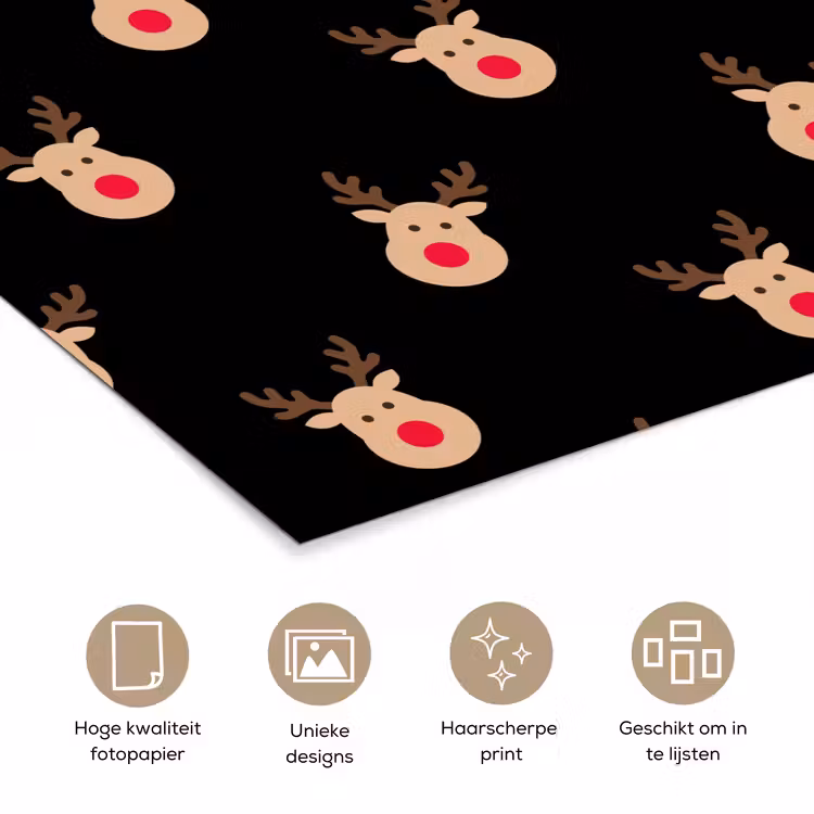 Poster - Rendieren - Kerst - Zwart — 5