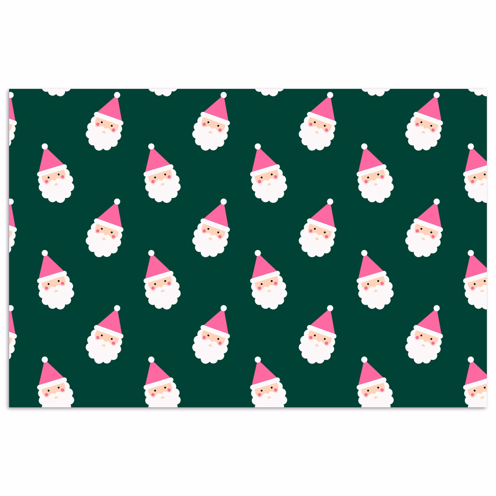 Poster - Kerstman - Kerst - Groen - Roze — 1