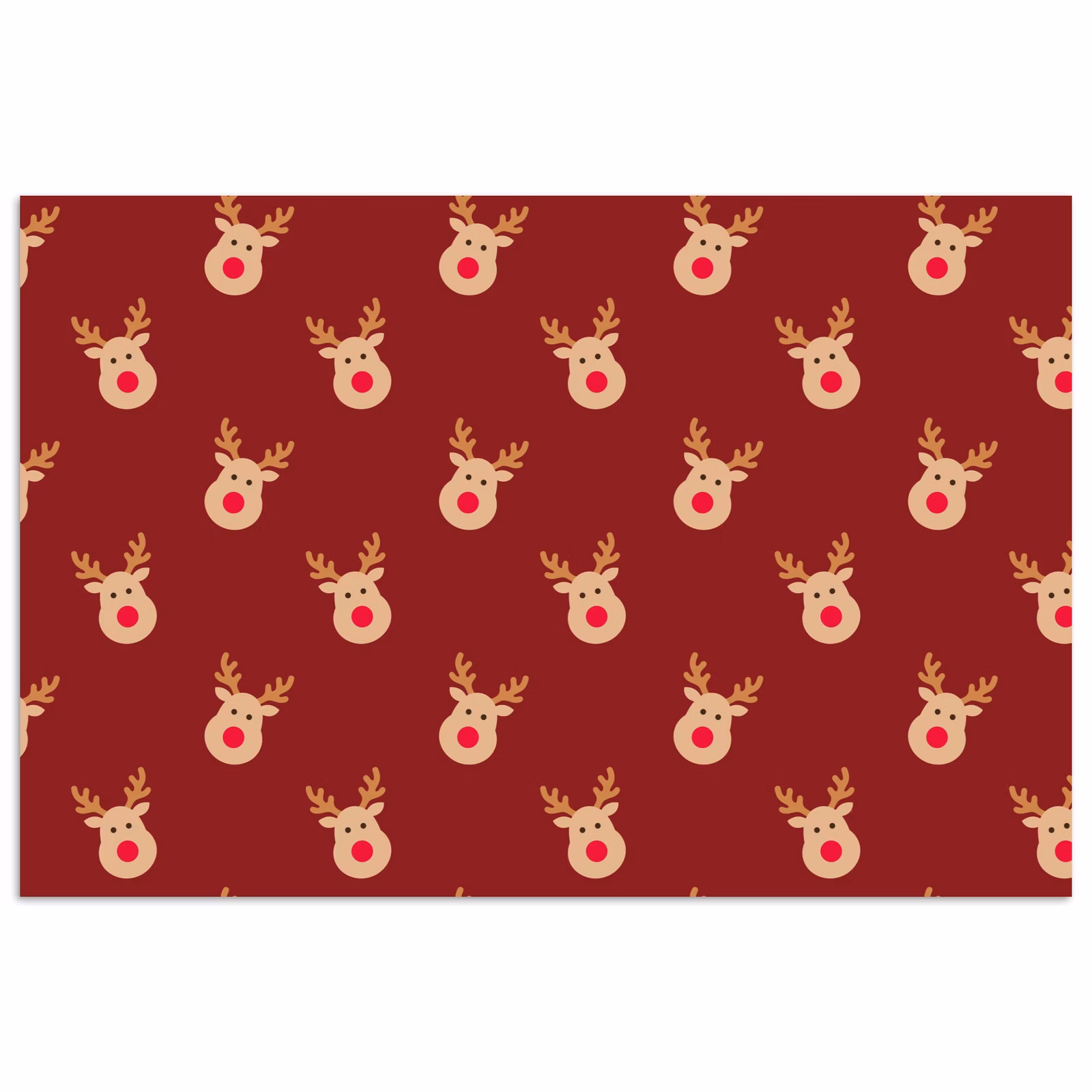 Poster - Rendieren - Kerst - Rood - Bruin — 1