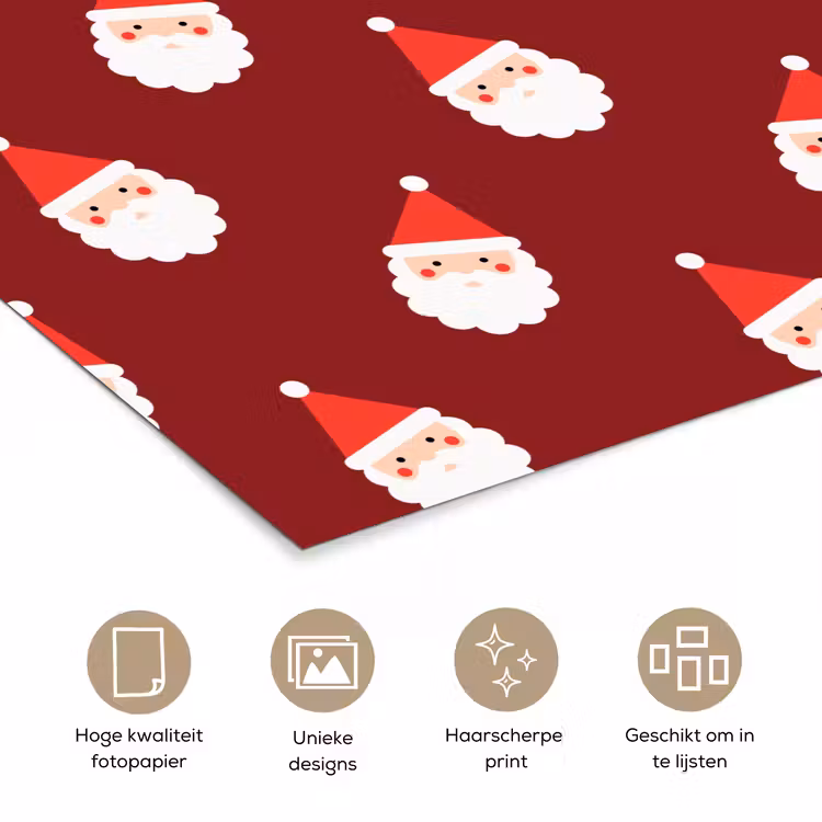 Poster - Kerst - Kerstman - Rood — 5