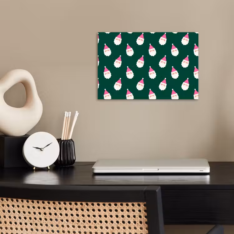 Poster - Kerstman - Kerst - Groen - Roze — 2