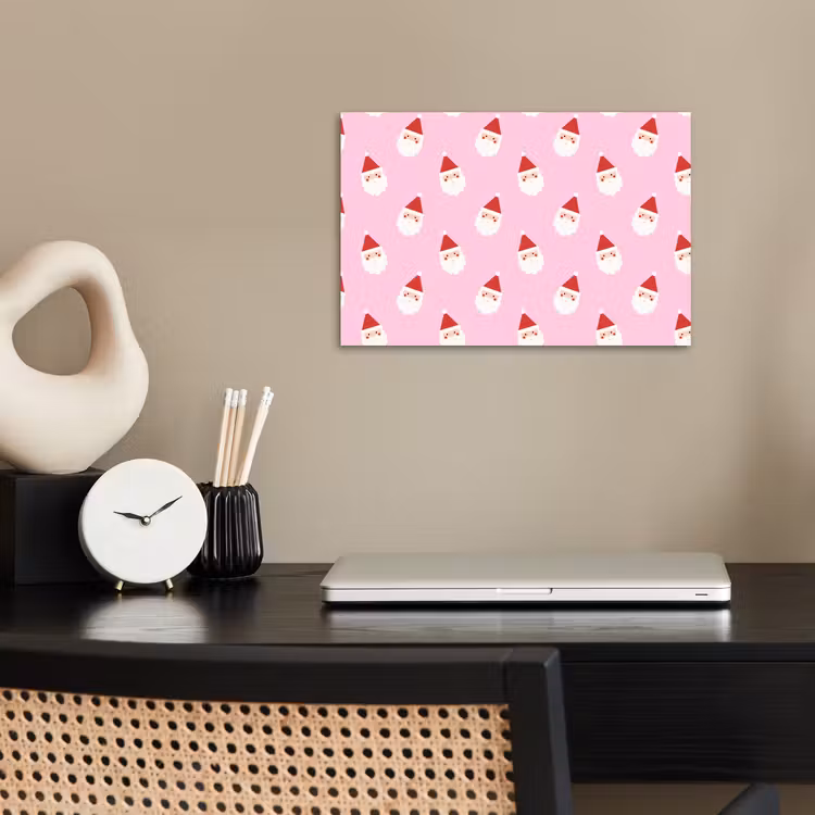 Poster - Kerstman - Kerst - Roze — 2