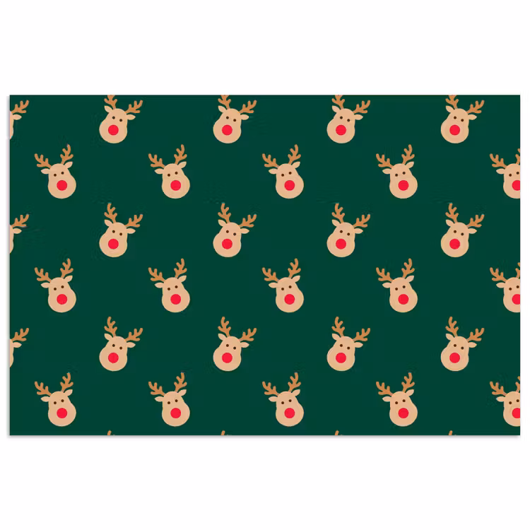 Poster - Rendieren - Kerst - Groen — 1