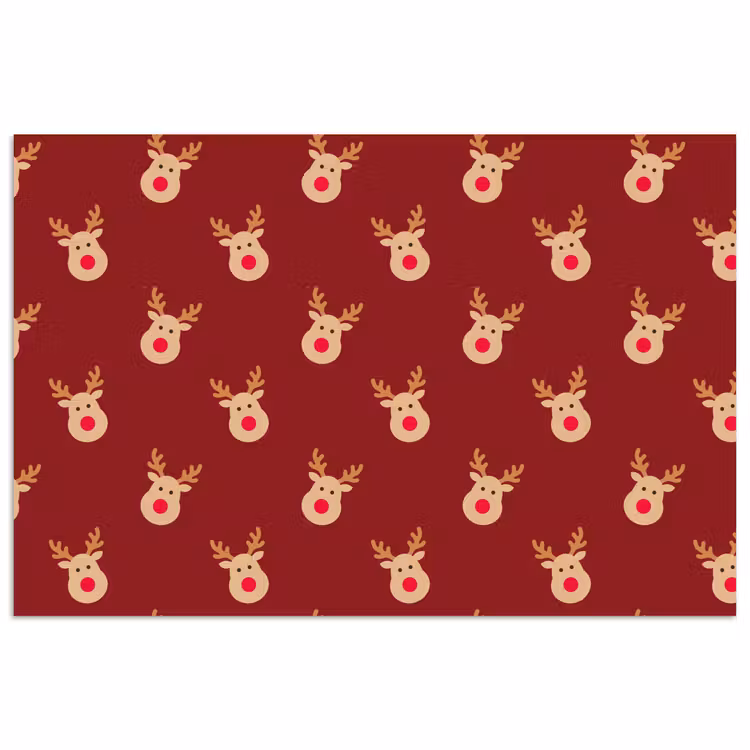 Poster - Rendieren - Kerst - Rood - Bruin — 1