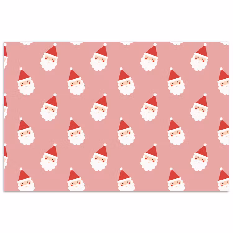 Poster - Kerst - Kerstman - Roze — 1