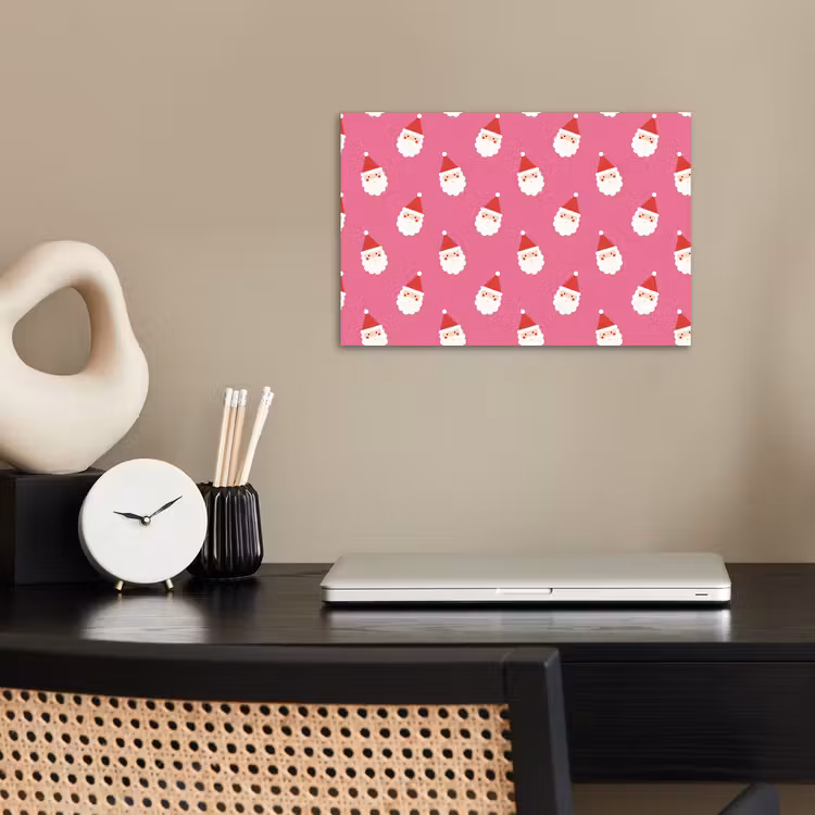 Poster - Kerstman - Kerst - Rood - Roze — 2