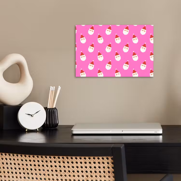 Poster - Kerstman - Kerst - Roze - Rood — 2