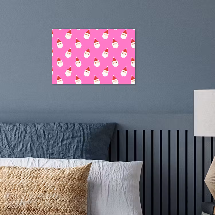 Poster - Kerstman - Kerst - Roze - Rood — 3