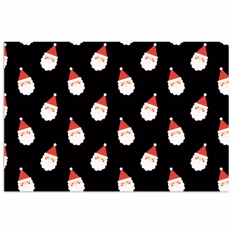 Poster - Kerstman - Kerst - Zwart — 1