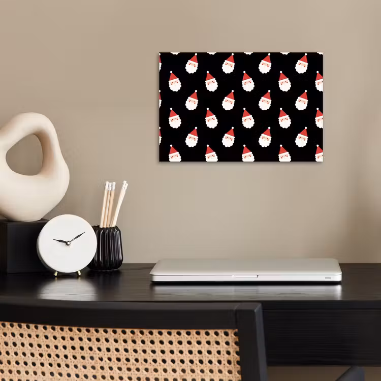 Poster - Kerstman - Kerst - Zwart — 2