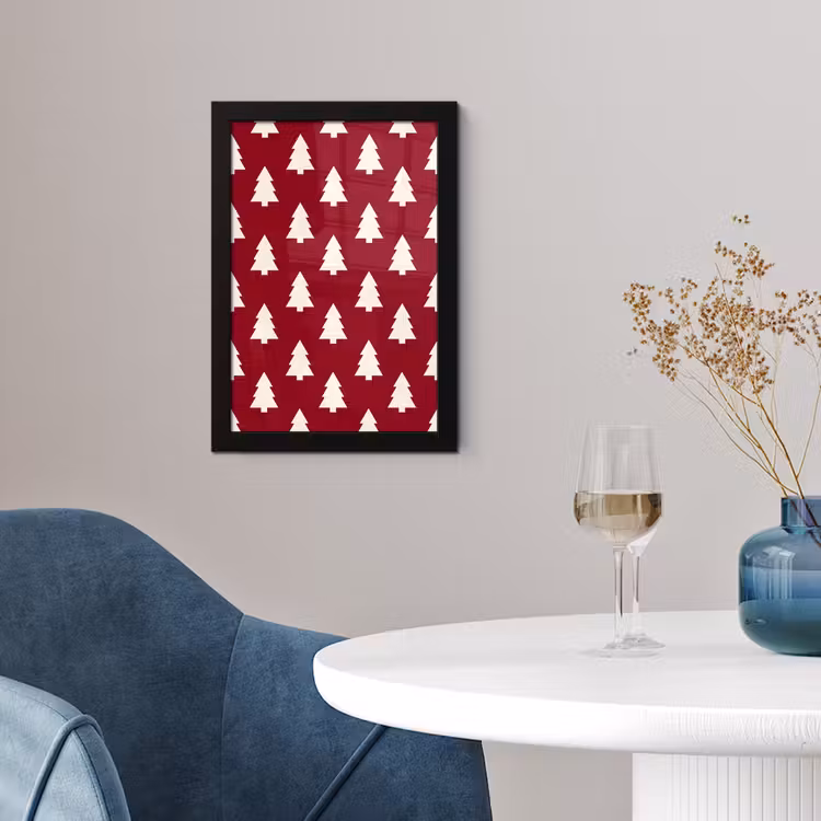 Poster met lijst - Kerstboom - Rood - Wit — 4