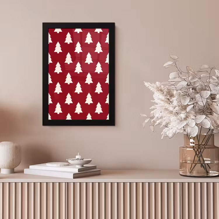 Poster met lijst - Kerstboom - Rood - Wit — 5