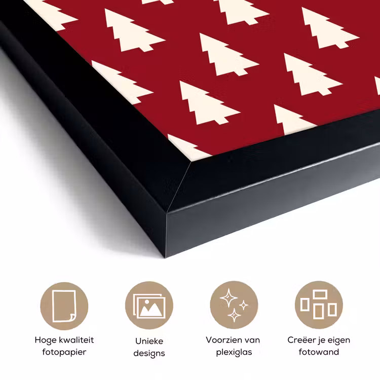 Poster met lijst - Kerstboom - Rood - Wit — 6