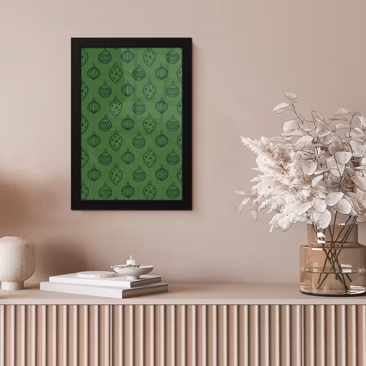 Poster met lijst - Kerstbal - Kerst - Groen — 5