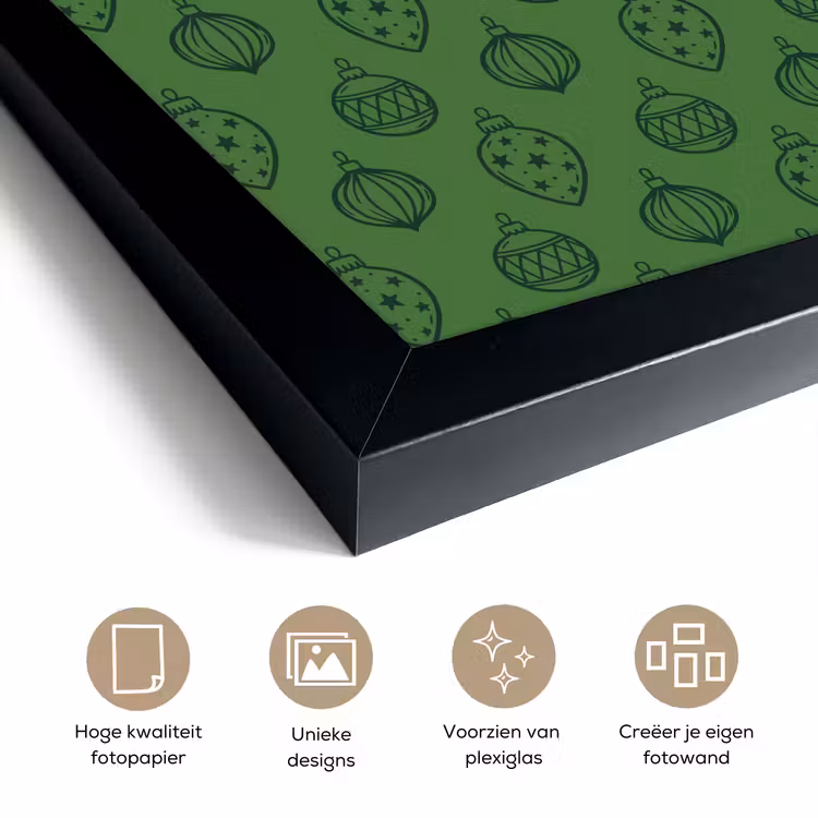 Poster met lijst - Kerstbal - Kerst - Groen — 6