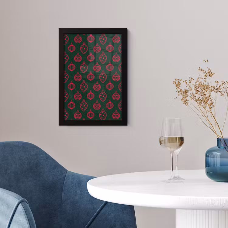 Poster met lijst - Kerstbal - Rood - Groen — 4